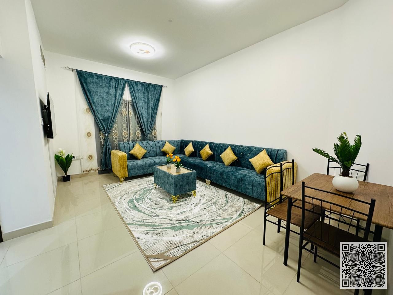 Fully furnished one-bedroom apartment for monthly rent in Ajman - Al Nuaimiya 1 - Kuwait Street | Stylish furnishings | Includes bills and internet