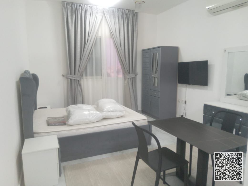 Furnished studio apartment for monthly rent with a separate kitchen in Ajman, Al Rawdah 2 - Alexandria Street Includes bills and internet