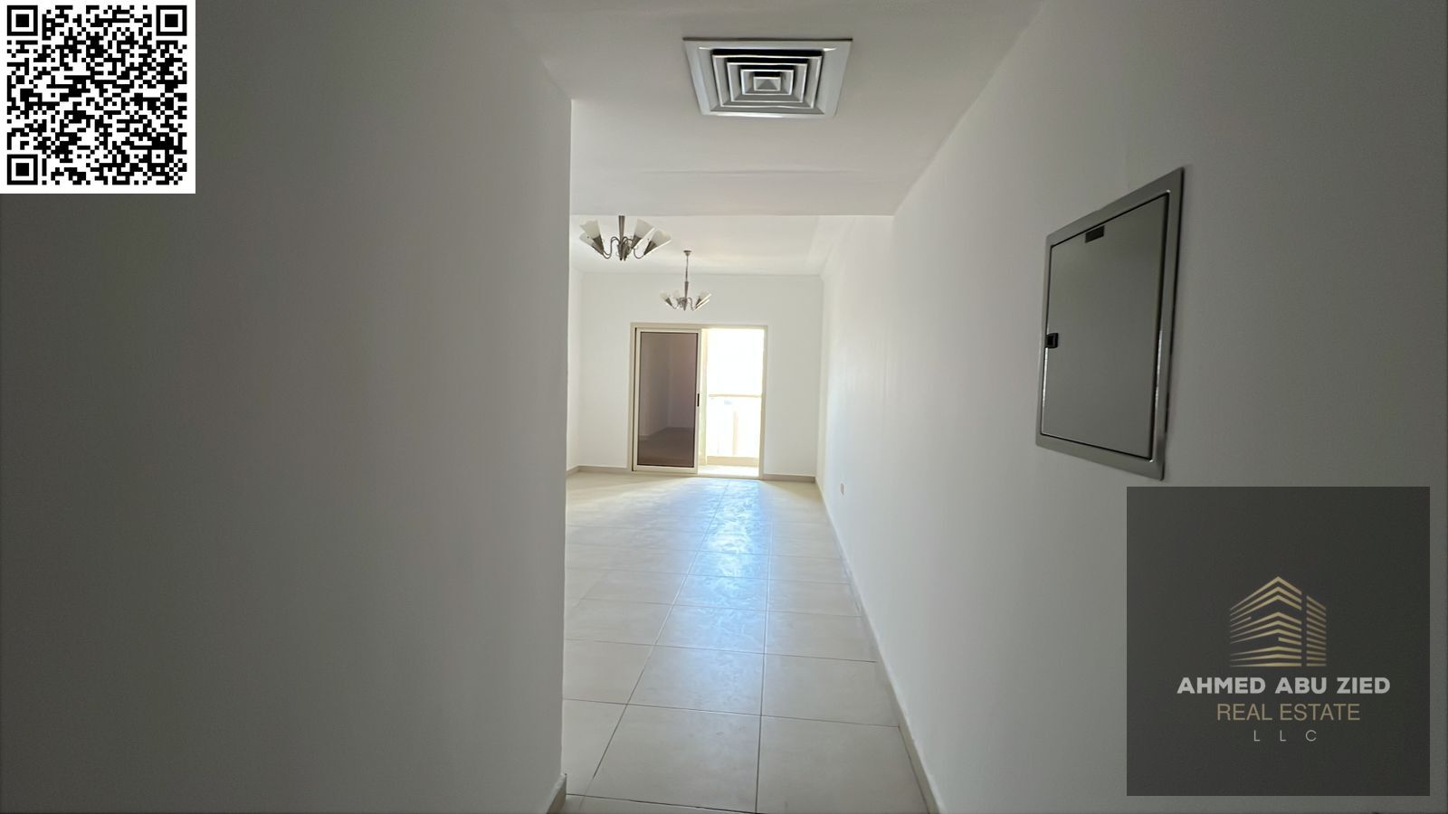Modern 1-bedroom apartment for annual rent on Al Etihad Street near Emirates Markets, featuring balcony, built-in wardrobes, elegant finishes, and a