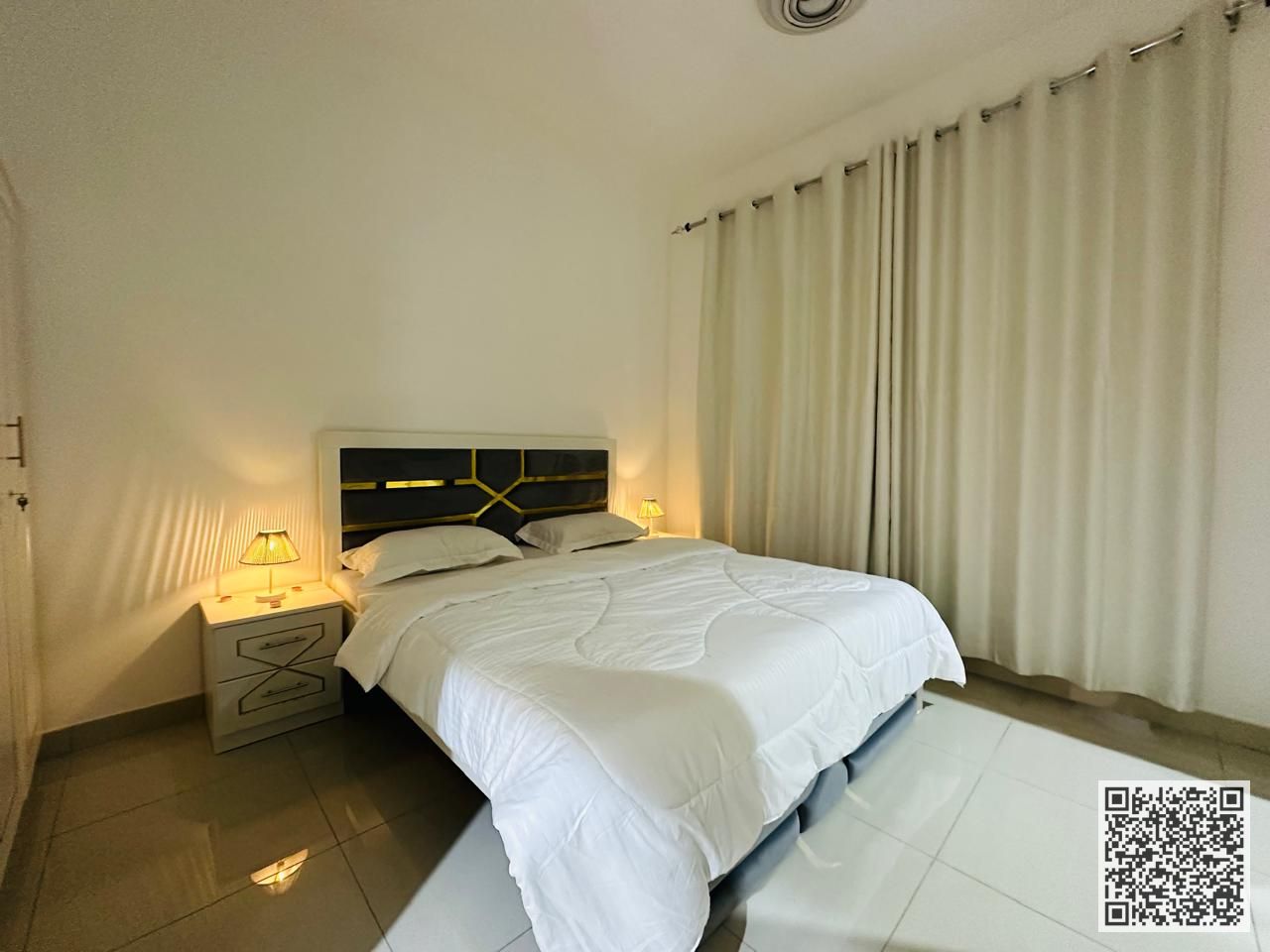 Luxurious apartment, one bedroom and a hall open view, fully furnished New with elegant furnishings and a fully equipped kitchen