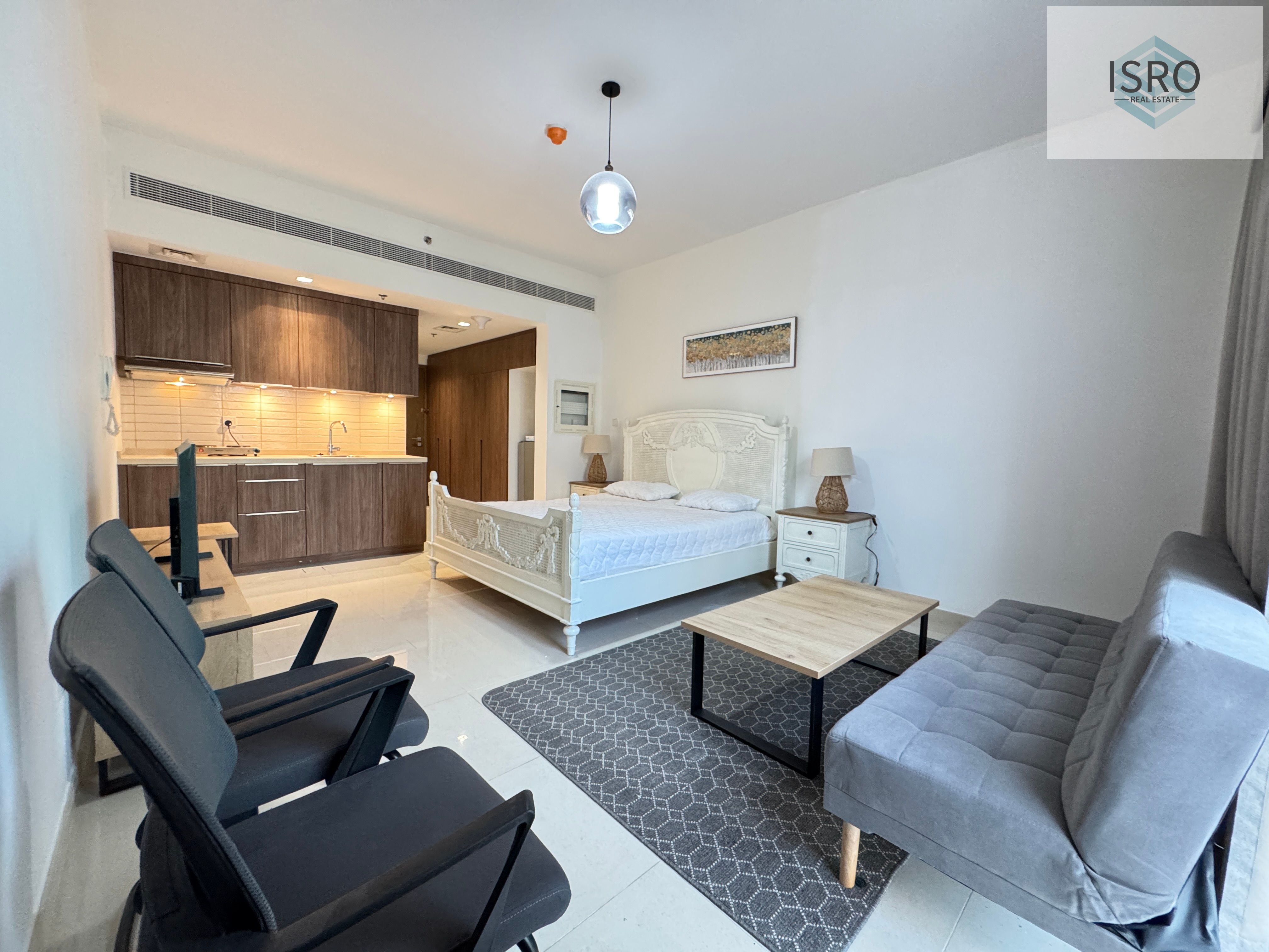 Studio fully furnished available for rent 4 chqs 42k