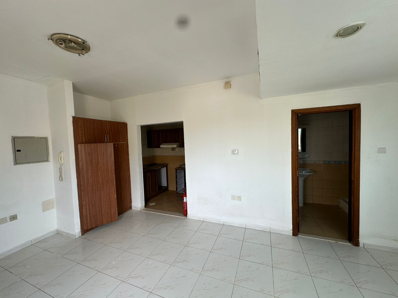 Modern studio with balcony and separate kitchen,