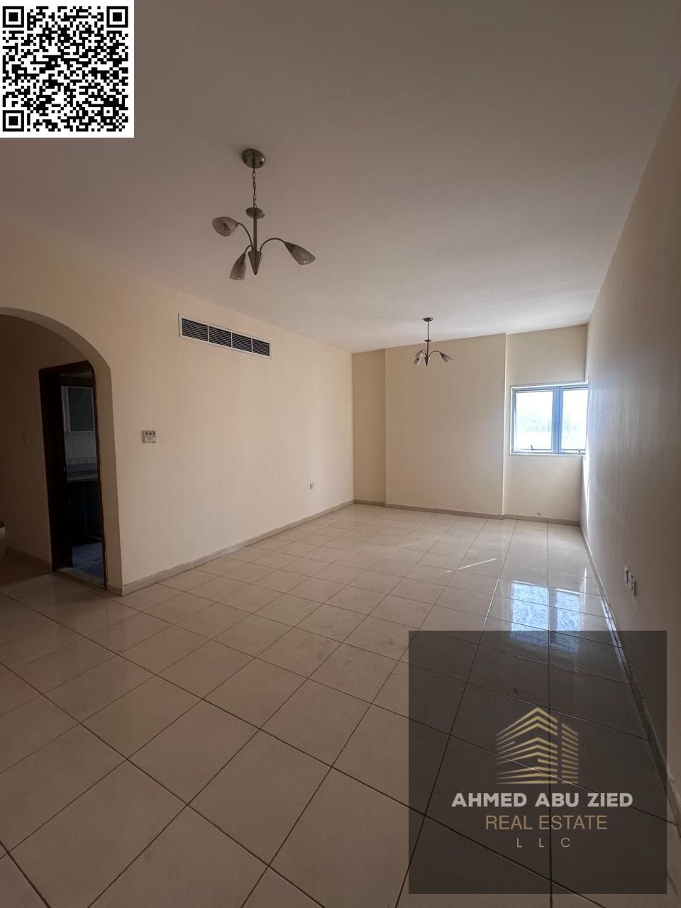 Annual rent: 1BR hall in Al Nuaimiya 1 near Gulfa Bridge, clean family tower, spacious layout with natural light and ventilation, central AC, 1 bathro