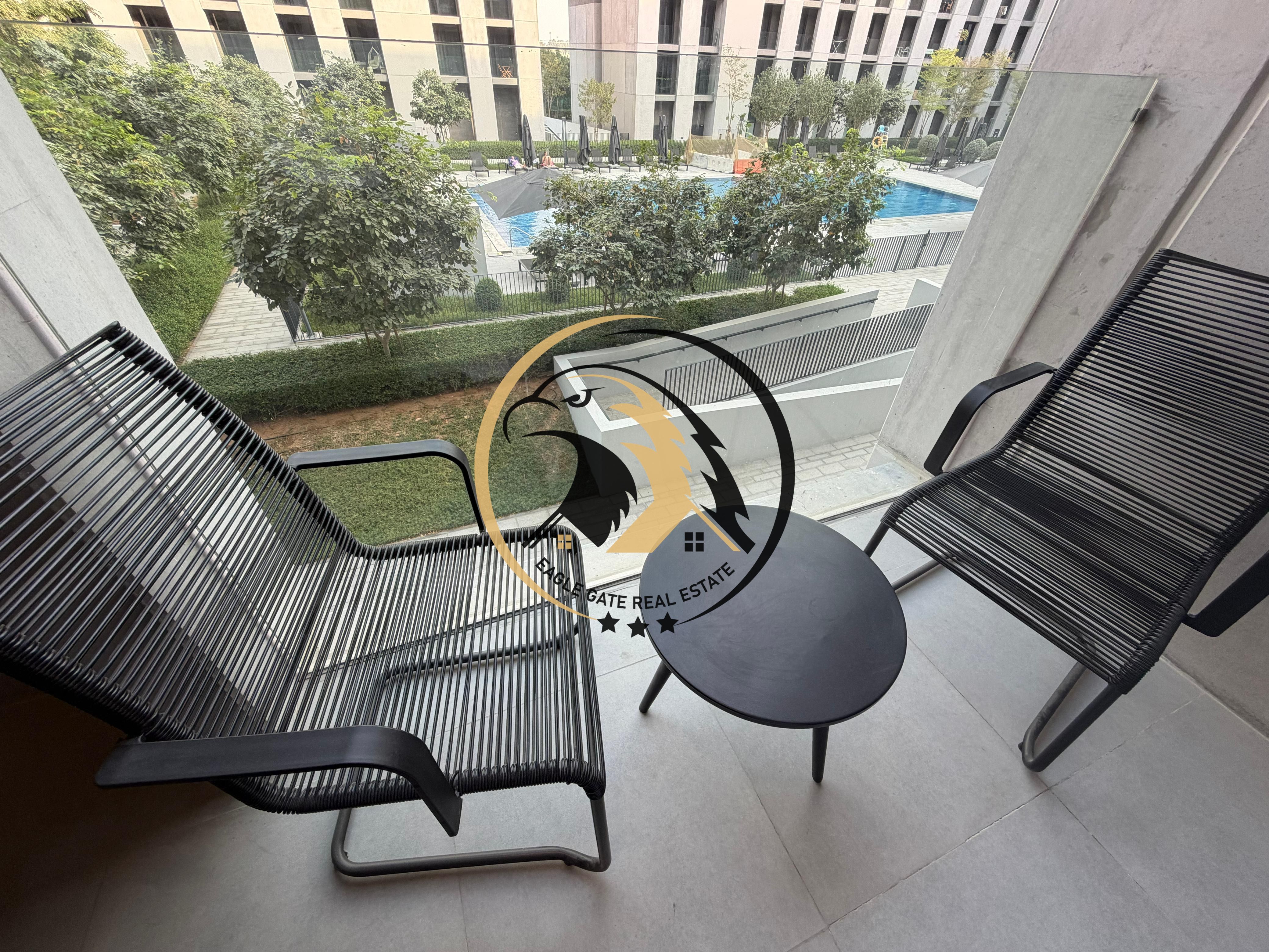 Fully Furnished Studio with Balcony for Rent in Tiraz, Aljada