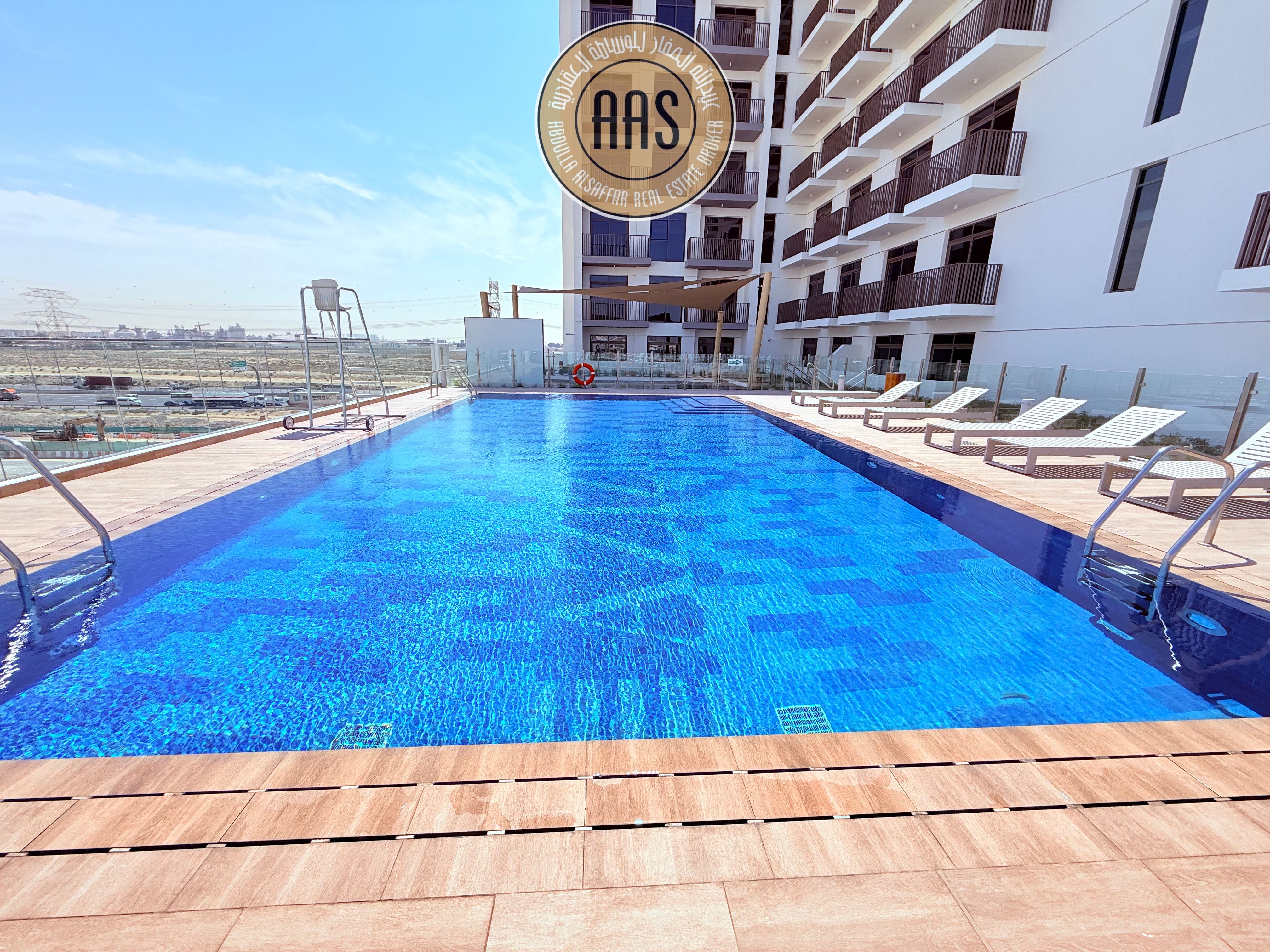 Chiller free spacious studio with kitchen appliances in al furjan Dubai