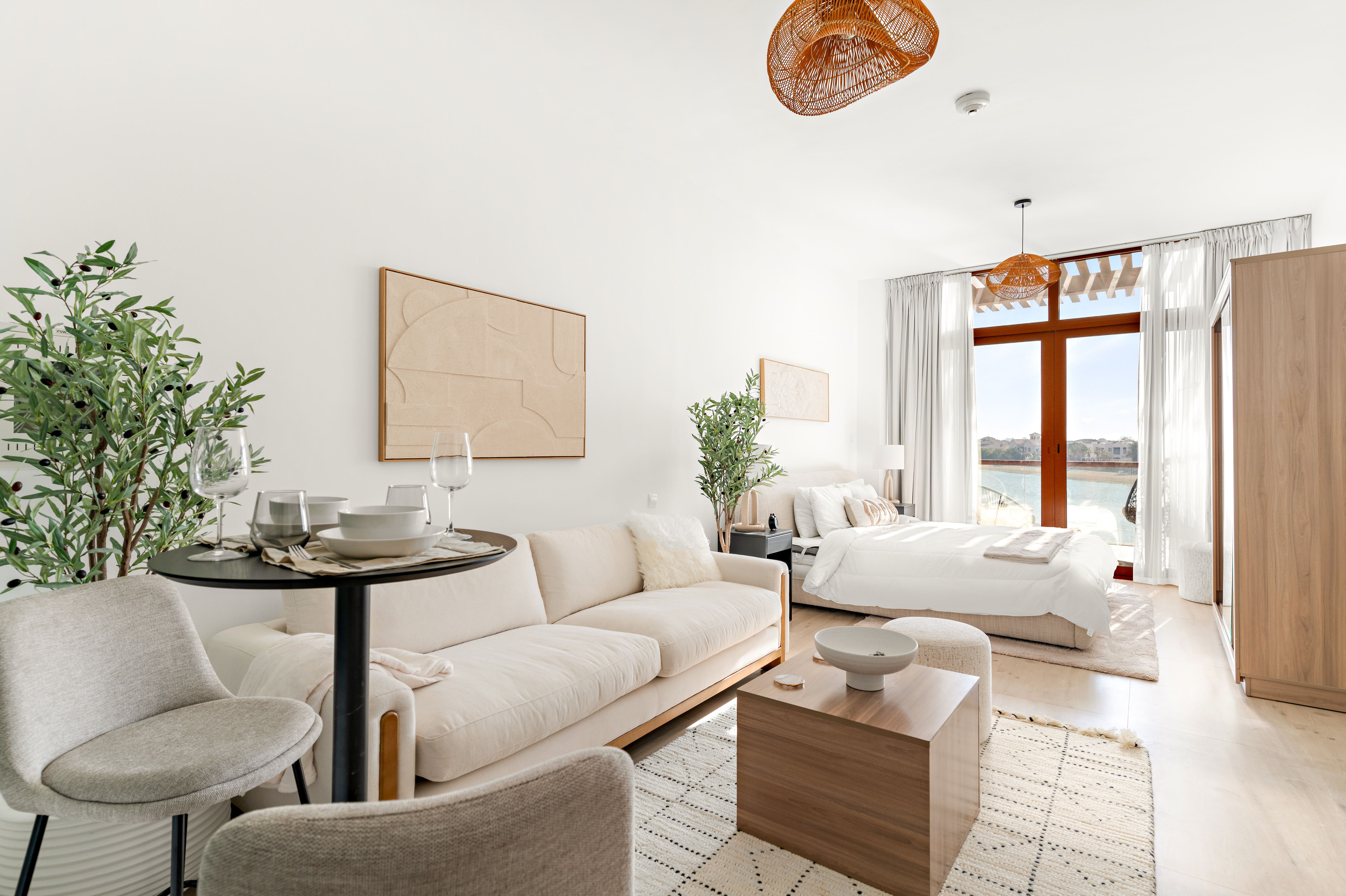 Chic Sea View Studio in Palm Views | Flexible Yearly Lease